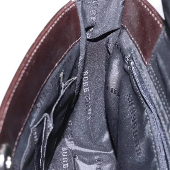 BURBERRY Nova Check Shoulder Bag Canvas Beige Silver Auth 1 - Picture 12 of 16